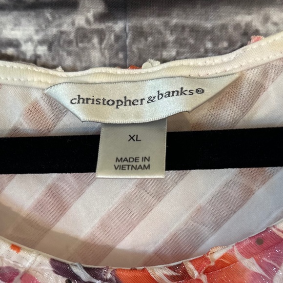 Christopher and Banks Multi Colored Patterned Frilly Dress Tank Size XL - Picture 4 of 5